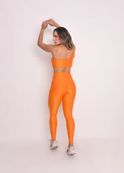 Calça Legging Microcanelada Malu Tangerina