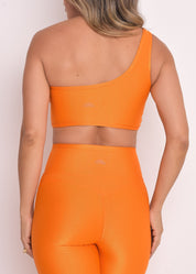 Calça Legging Microcanelada Malu Tangerina