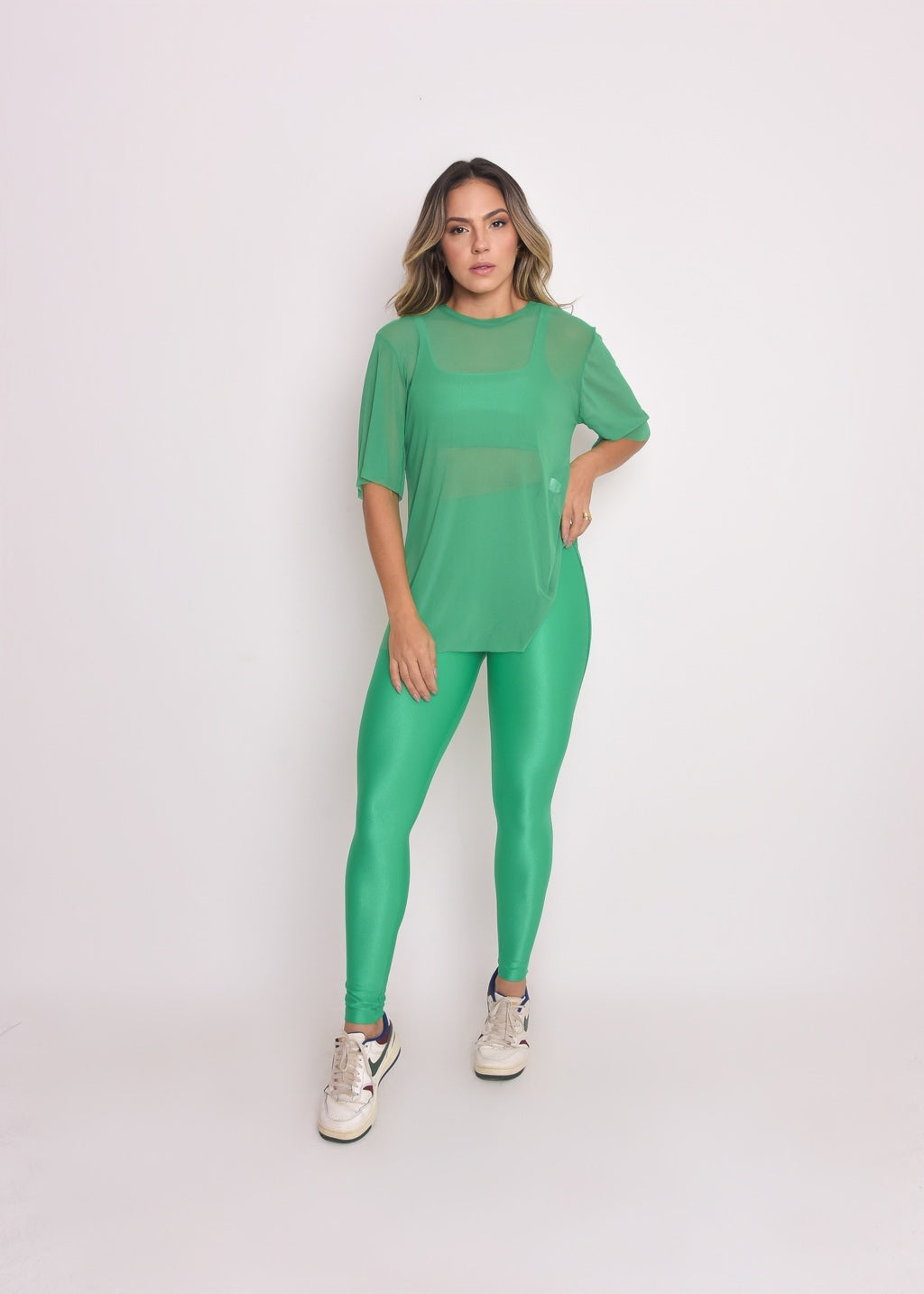 Blusa de Tule Nina Verde Esmeralda