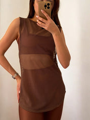 Regatão Emma Tela Spot Marrom