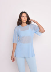 Blusa de Tule Nina Azul candy