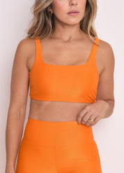 Top Fitness Microcanelado Lily Tangerina