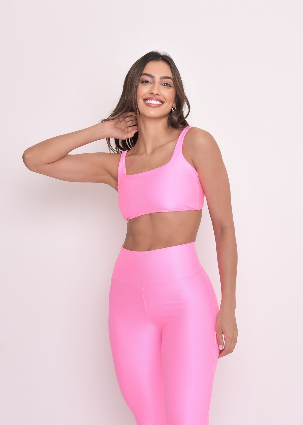 Top Fitness Microcanelado Lily Rosa Candy