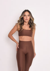 Calça Legging Microcanelada Lily Coffee