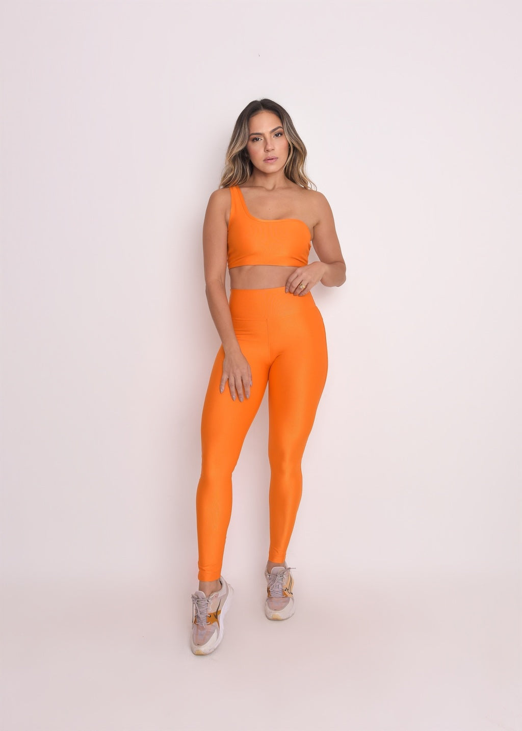 Calça Legging Microcanelada Malu Tangerina