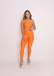 Calça Legging Microcanelada Malu Tangerina