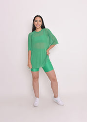 Top Microcanelado Ana Verde esmeralda