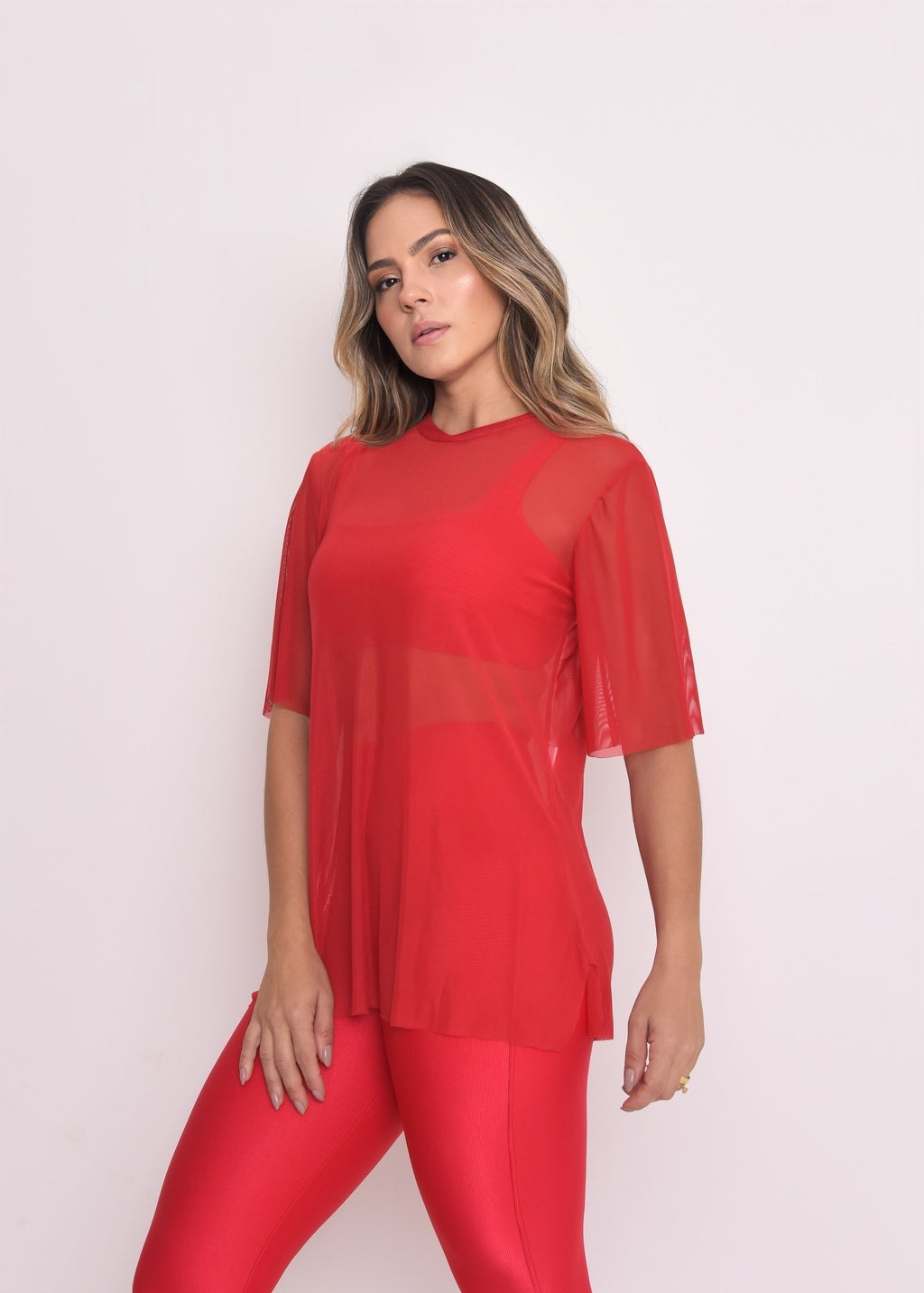 Blusa de Tule Nina Vermelho