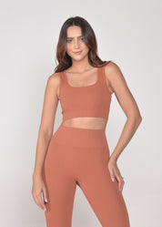 Top Seamless Sem Costura Conhaque