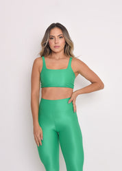 Top Microcanelado Lily Verde Esmeralda