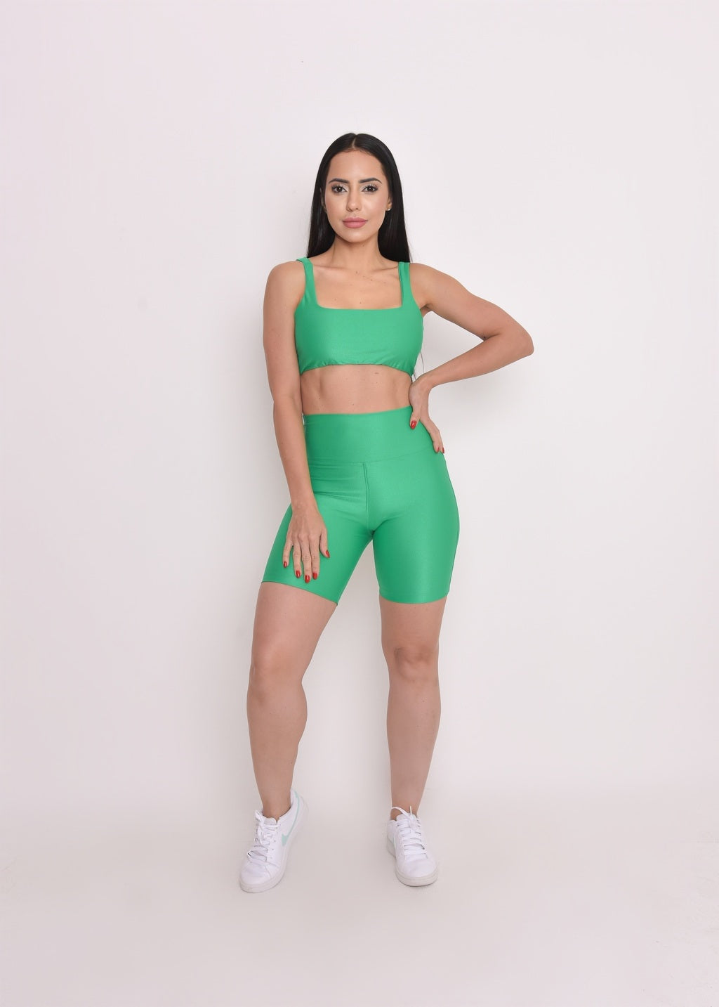 Top Microcanelado Ana Verde esmeralda