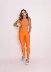 Calça Legging Microcanelada Lily Tangerina