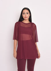 Blusa de Tule Nina Marsala