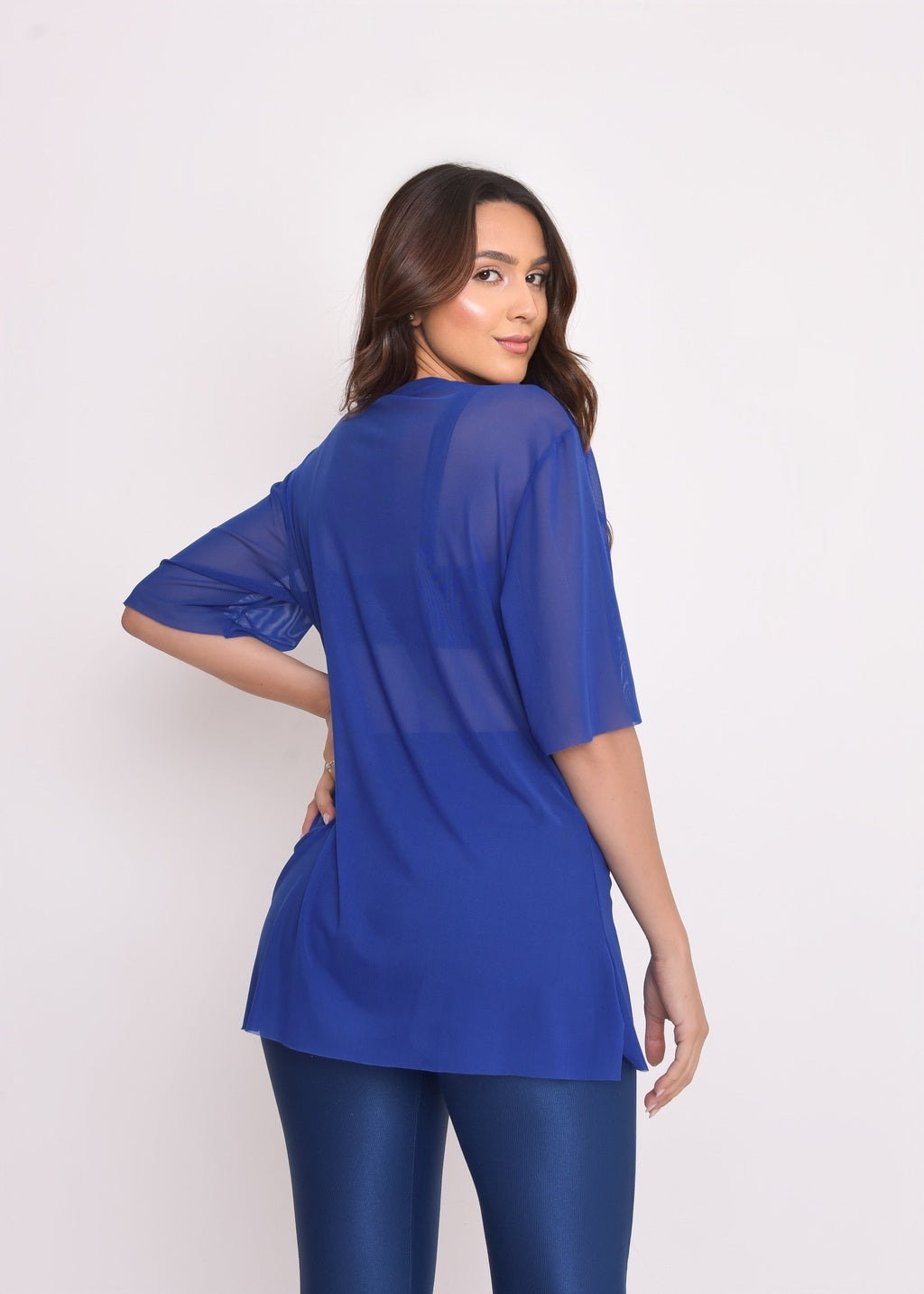 Blusa de Tule Nina Azul bic