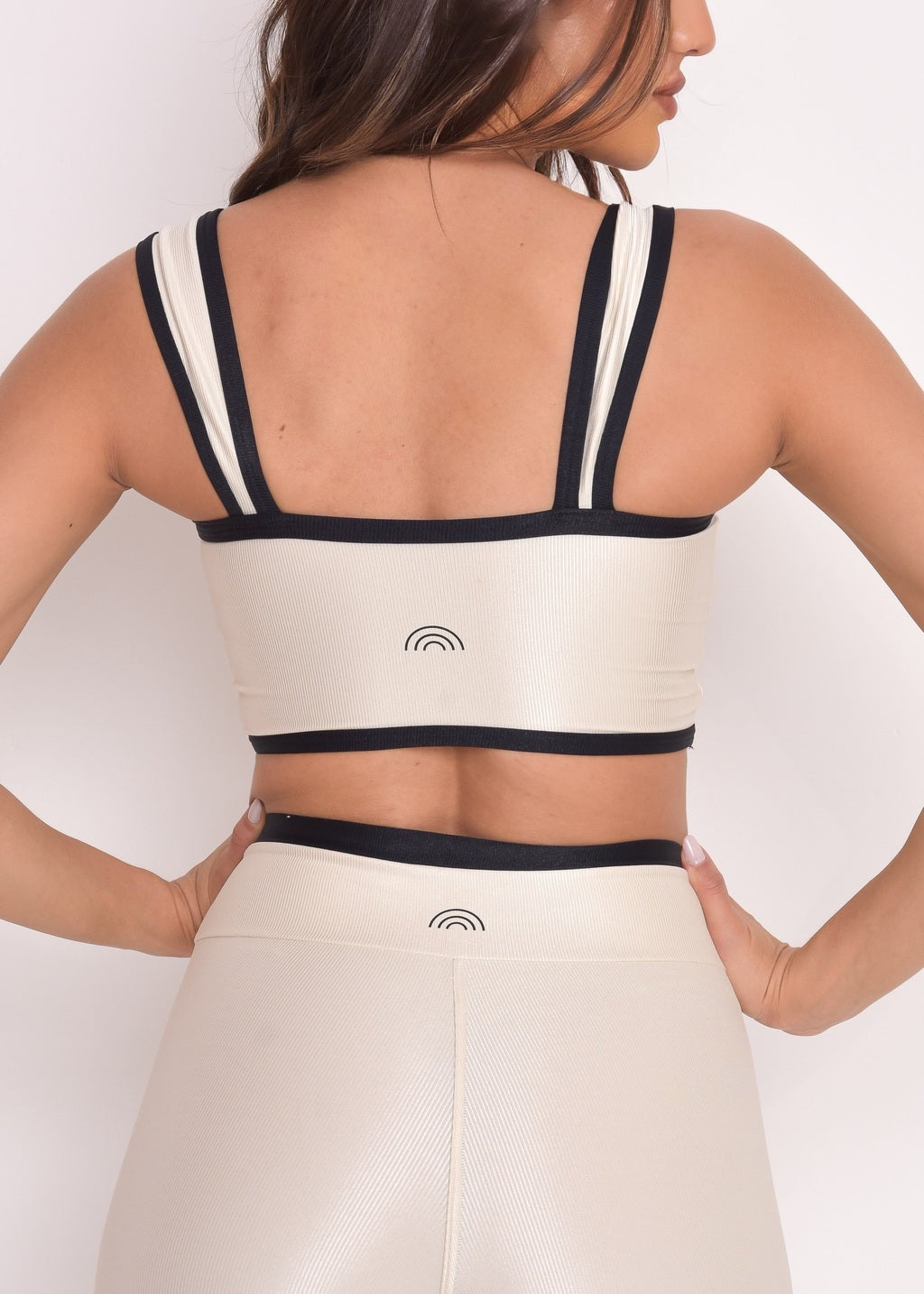 Top bicolor Alícia Vanilla e Preto