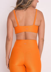 Calça Legging Microcanelada Lily Tangerina