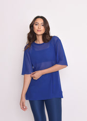 Blusa de Tule Nina Azul bic