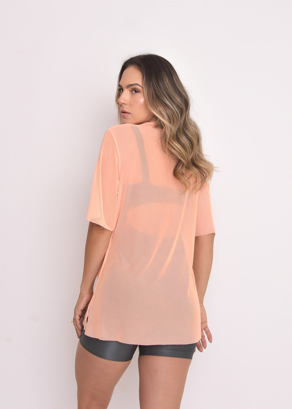 Blusa de Tule Nina Laranja Candy
