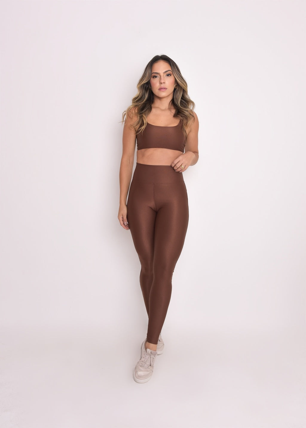 Calça Legging Microcanelada Lily Coffee