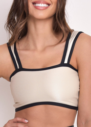 Top bicolor Alícia Vanilla e Preto