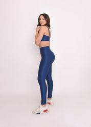 Top Fitness Microcanelado Lily Azul Marinho