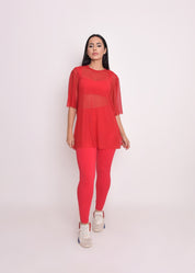Blusa de Tule Nina Vermelho