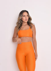 Calça Legging Microcanelada Lily Tangerina