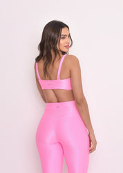 Top Fitness Microcanelado Lily Rosa Candy