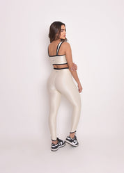 Top bicolor Alícia Vanilla e Preto