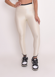 Calça Legging Alícia Bicolor Vanilla e Preto