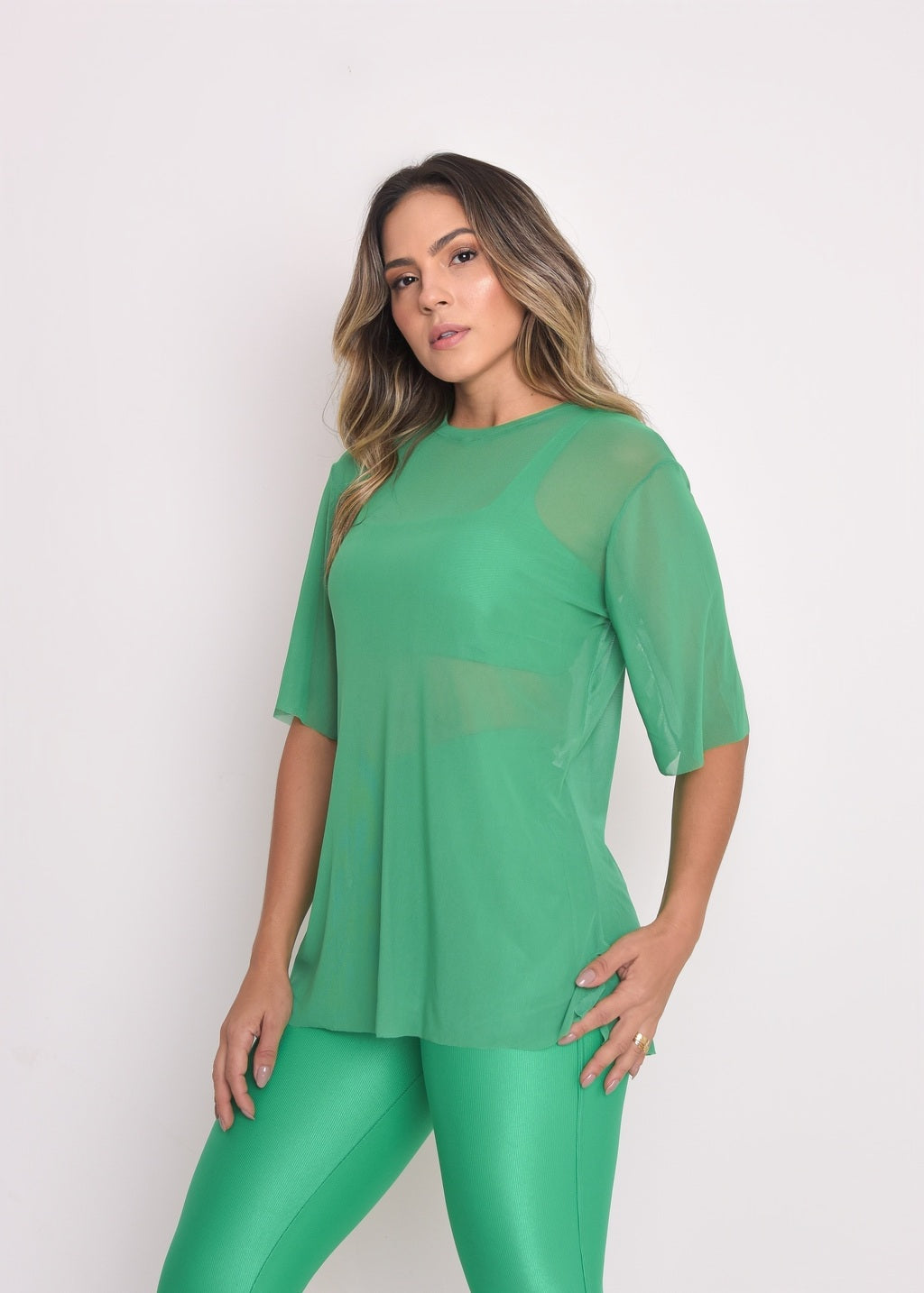 Blusa de Tule Nina Verde Esmeralda