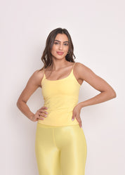 Regata Mia Alça Fina Amarelo Manteiga