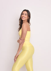 Regata Mia Alça Fina Amarelo Manteiga