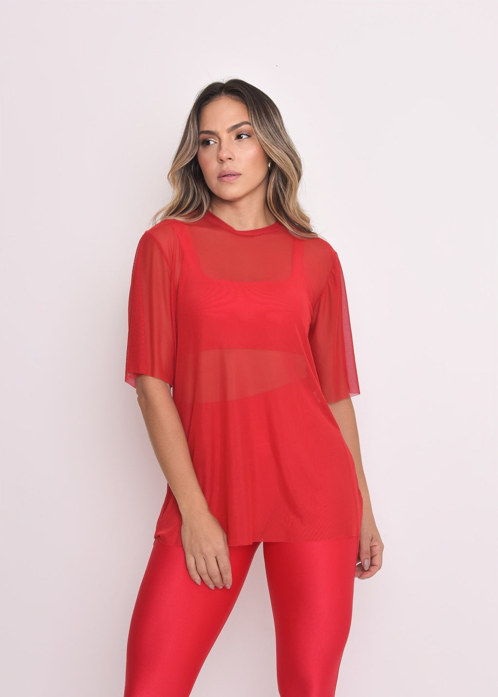 Blusa de Tule Nina Vermelho
