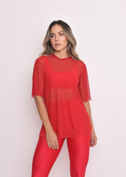 Blusa de Tule Nina Vermelho