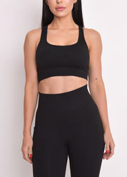 Calça Legging Seamless Sem Costura Bolso Lateral Preta