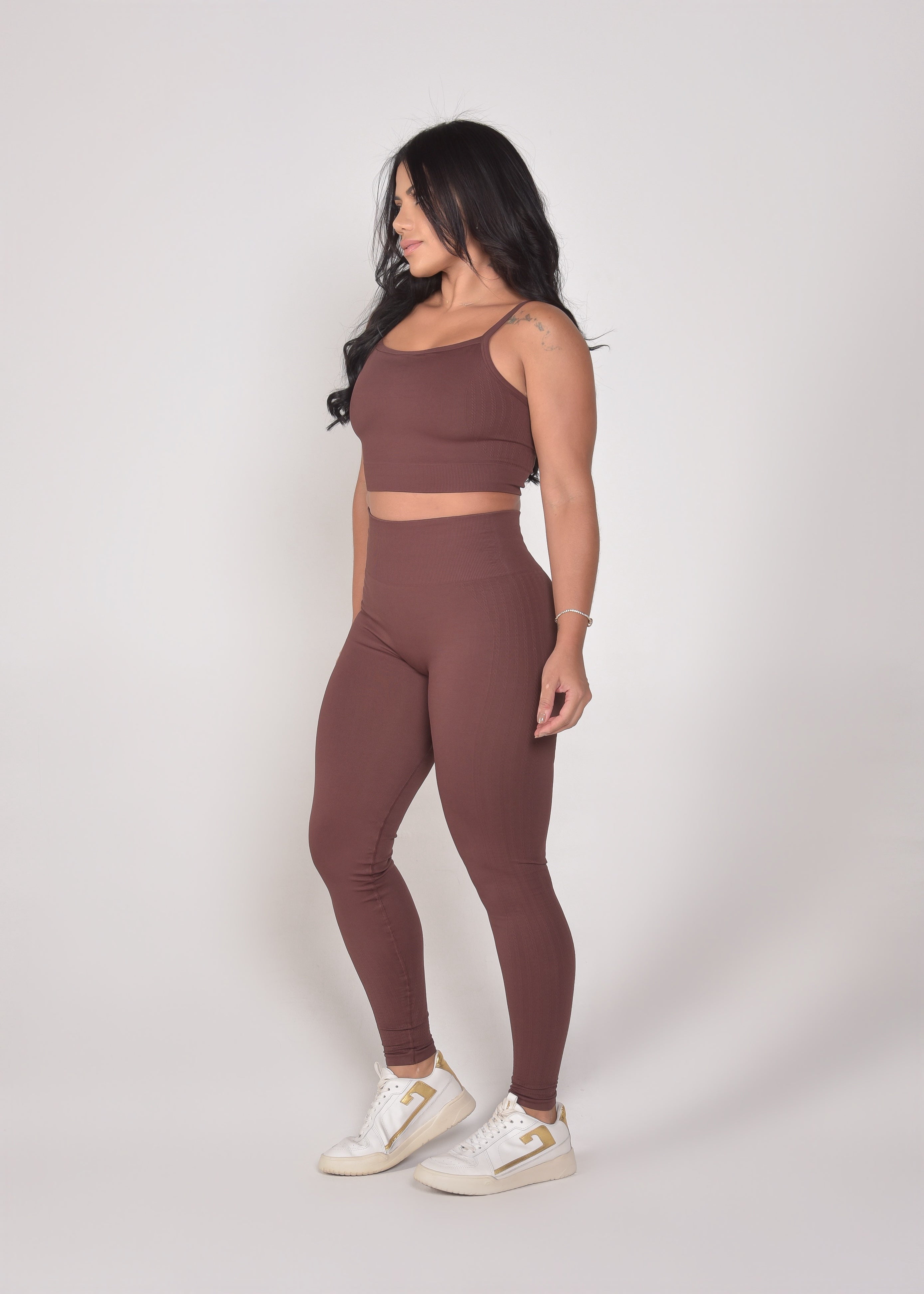 Calça Legging Seamless Sem Costura Cacau