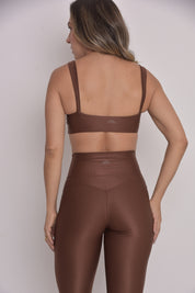 Calça Legging Microcanelada Lily Coffee