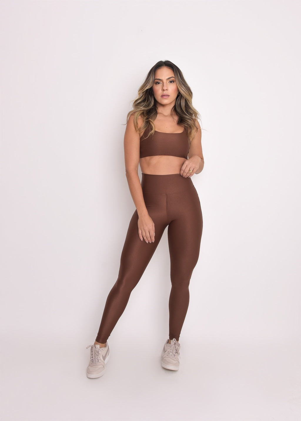 Calça Legging Microcanelada Lily Coffee