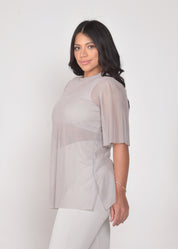 Blusa de Tule Nina Cinza