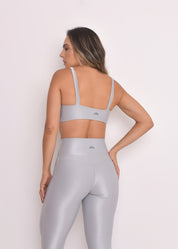 Calça Legging Microcanelada Lily Cromo