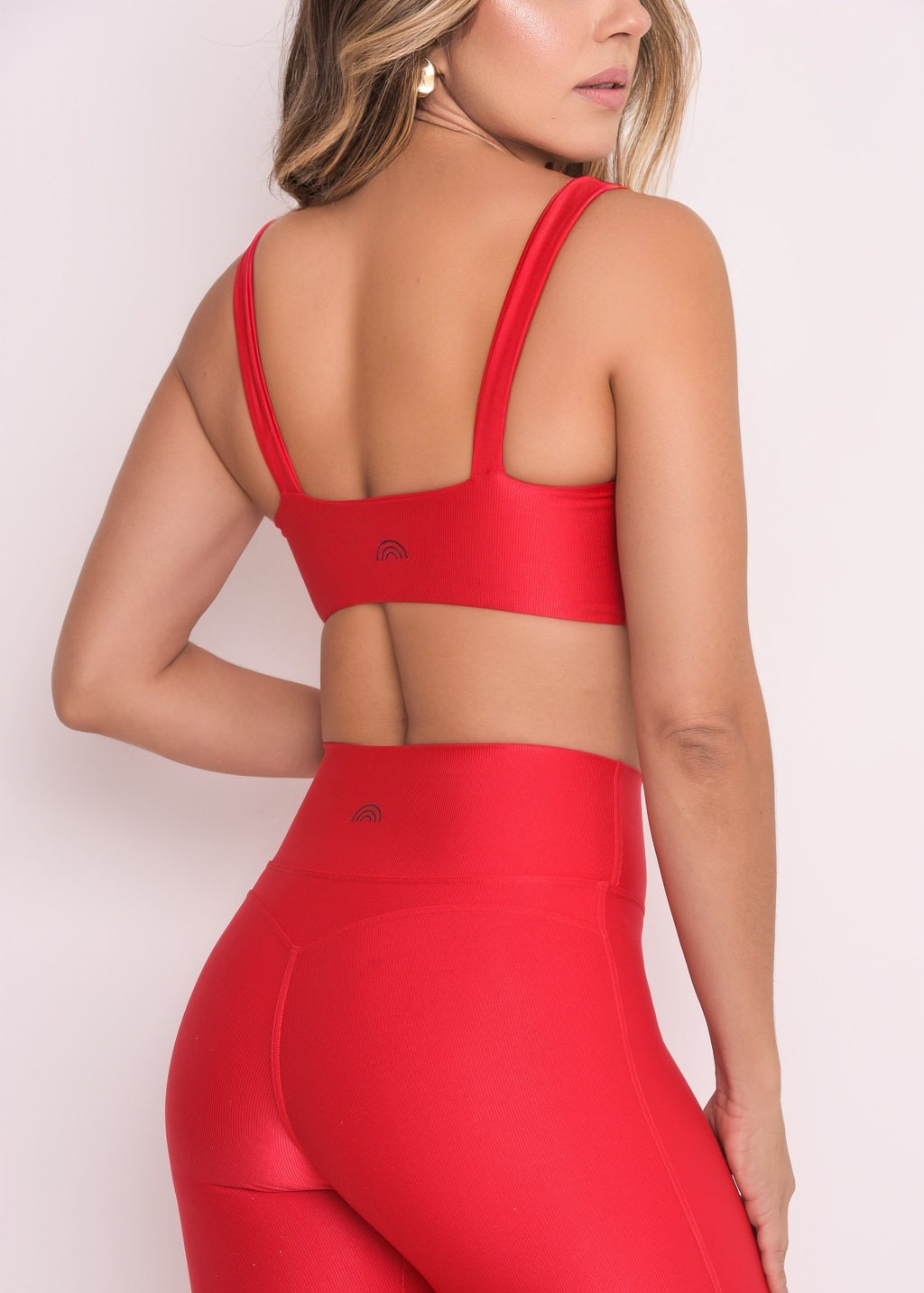 Calça Legging Microcanelada Lily Vermelha