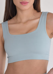 Top Seamless Sem Costura Azul Candy