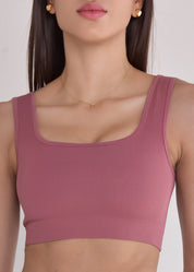 Top Seamless Sem Costura Rosa Seco