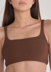 Top Maitê texturizado Marrom