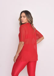 Blusa de Tule Nina Vermelho