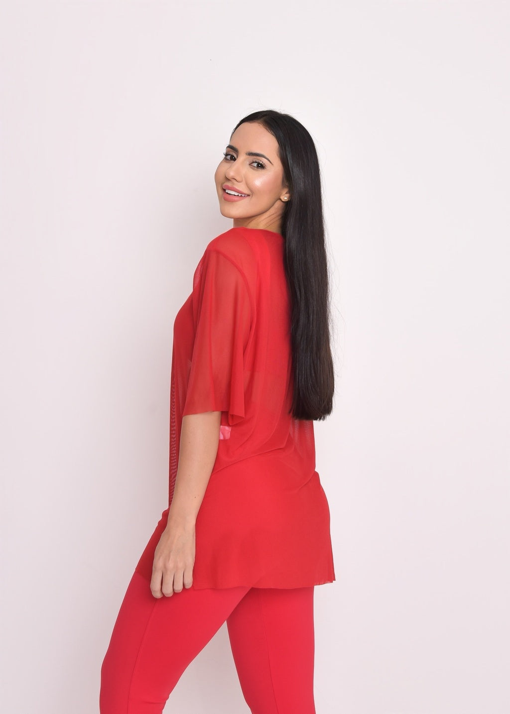 Blusa de Tule Nina Vermelho