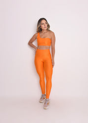 Calça Legging Microcanelada Malu Tangerina