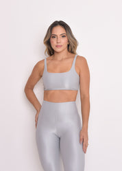 Calça Legging Microcanelada Lily Cromo