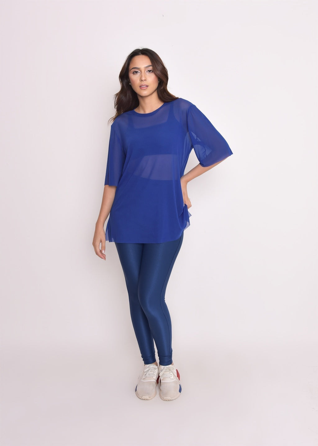 Blusa de Tule Nina Azul bic